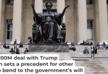 Students at Columbia University in New York City on April 14, 2025. Charly Triballeau/AFP via Getty Images